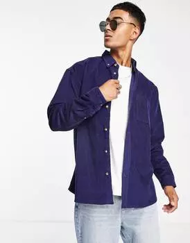 Темно-синяя вельветовая рубашка свободного кроя в стиле 90-х ASOS DESIGN