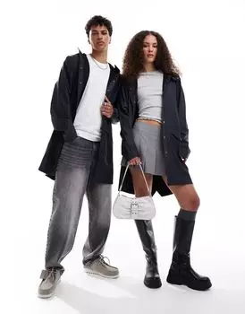 Темно-синяя водонепроницаемая длинная куртка унисекс Rains 12020