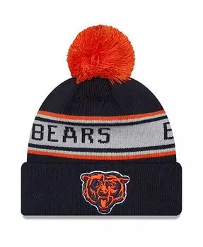 Темно-синяя вязаная шапка Big Boys Chicago Bears с манжетами и помпоном New Era, синий