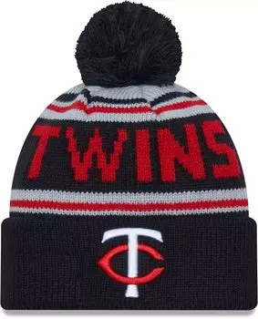 Темно-синяя вязаная шапка с помпоном New Era для взрослых Minnesota Twins