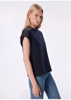 Темно-синяя женская футболка с круглым вырезом 1091302 Network, темно-синий