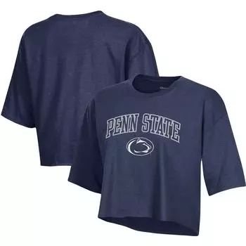 Темно-синяя женская укороченная футболка-бойфренд Penn State Nittany Lions Champion Champion