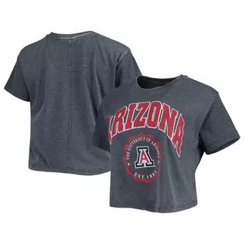 Темно-синяя женская укороченная футболка Pressbox Arizona Wildcats Edith Vintage Burnout