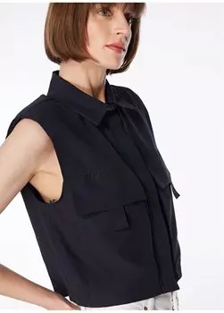 Темно-синяя женская укороченная рубашка F4SL-GML0528 Fabrika, темно-синий