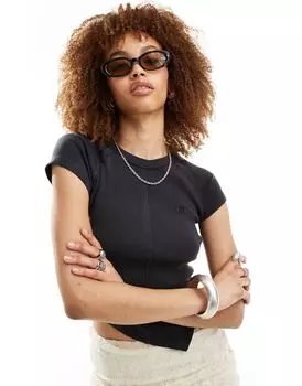 Темно-угольная футболка асимметричного кроя Reclaimed Vintage