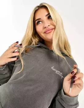 Темно-угольное худи с рисунком Reclaimed Vintage