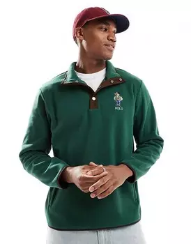Темно-зеленая флисовая толстовка с логотипом медведя Polo Ralph Lauren