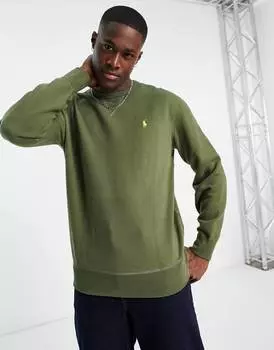 Темно-зеленая флисовая толстовка с логотипом Polo Ralph Lauren