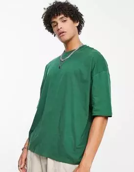 Темно-зеленая футболка оверсайз ASOS DESIGN