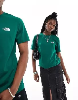 Темно-зеленая футболка с маленьким логотипом The North Face Simple Dome