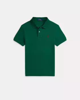 Темно-зеленая хлопковая рубашка-поло для мальчика Polo Ralph Lauren, темно-зеленый