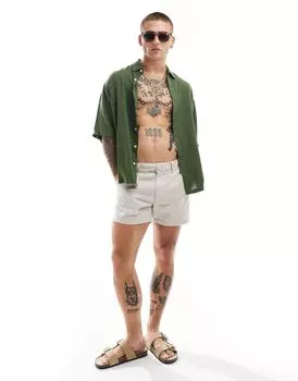 Темно-зеленая рубашка оверсайз из вискозы ASOS DESIGN