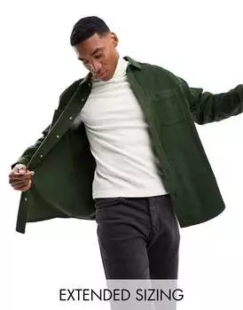 Темно-зеленая рубашка оверсайз с рукавами реглан ASOS 90