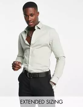 Темно-зеленая рубашка скинни ASOS DESIGN