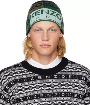 Темно-зеленая шапка-бини Kenzo Paris Box