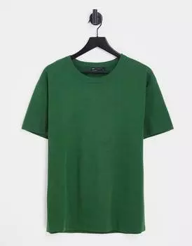Темно-зеленая свободная футболка свободного кроя ASOS DESIGN
