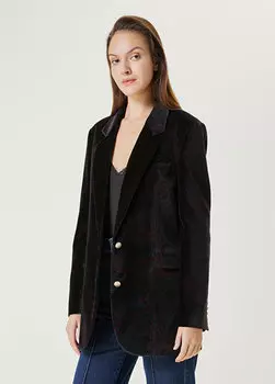 Темно-зеленая жаккардовая бархатная моно-жакет Beymen