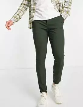 Темно-зеленые эластичные брюки чинос ASOS DESIGN Power
