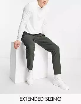 Темно-зеленые брюки чинос со складками ASOS DESIGN
