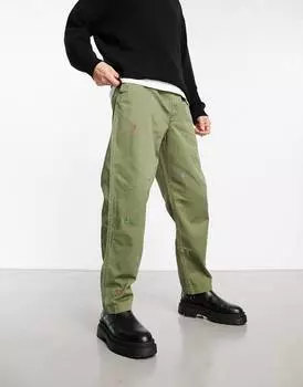 Темно-зеленые брюки с кулиской и принтом Polo Ralph Lauren
