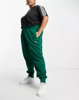 Темно-зеленые джоггеры с трилистником adidas Originals Plus essentials