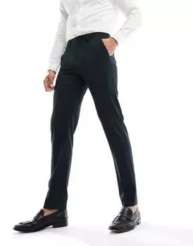 Темно-зеленые узкие костюмные брюки ASOS DESIGN