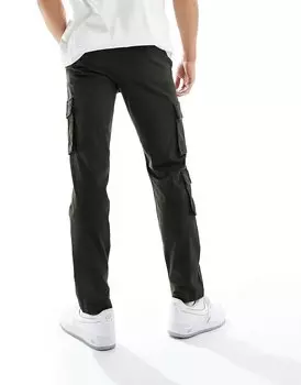 Темно-зеленые зауженные брюки-карго Jack & Jones