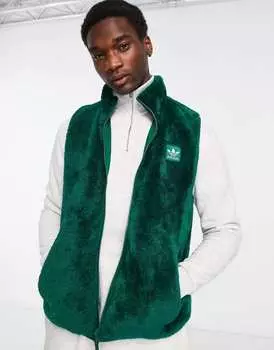 Темно-зеленый пышный жилет с молнией и молнией adidas Originals Essentials+