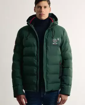 Темно-зеленый утепленный мужской пуховик Valecuatro, темно-зеленый