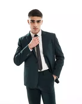 Темно-зеленый узкий пиджак ASOS DESIGN