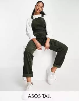 Темно-зеленый вельветовый комбинезон ASOS DESIGN Tall original