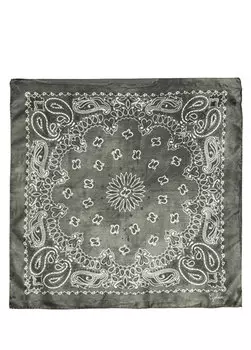 Темно-зеленый женский шелковый шарф с узором пейсли Golden Goose
