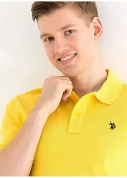 Темно-желтая мужская футболка-поло GTP04IY023 U.S. Polo Assn., темно-желтый