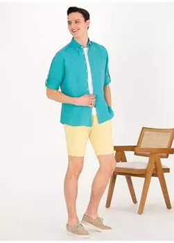 Темно-желтые мужские шорты-бермуды стандартной посадки с нормальной талией DESTA23Y U.S. Polo Assn., темно-желтый