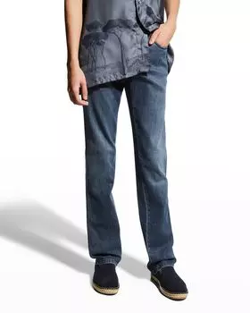 Темные джинсы из эластичного денима Brioni, цвет Navy