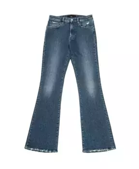 Темные джинсы клеш с высокой посадкой 3X1, синий