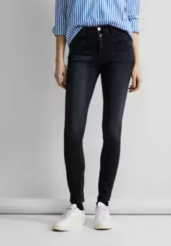 Темные джинсы узкого кроя STREET ONE, цвет Authentic Blue Black Wash