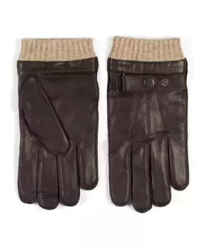 Темные кожаные перчатки Howard London, коричневый