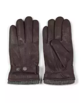 Темные кожаные перчатки классического дизайна. Howard London, коричневый