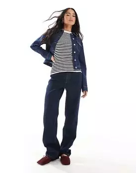 Темные полоскать стирать прямые джинсы Miss Selfridge