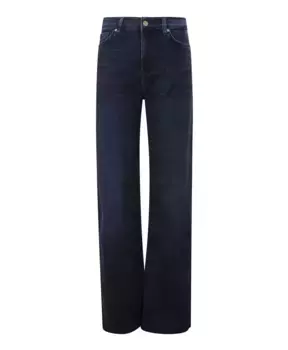 Темные расклешенные джинсы с высокой талией 7 For All Mankind, синий