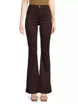 Темные расклешенные джинсы со средней посадкой Frame, цвет Burgundy