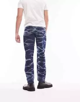 Темные свободные джинсы Topman с волнистым оттенком