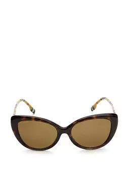 Темные женские солнцезащитные очки «гавана» Burberry, коричневый