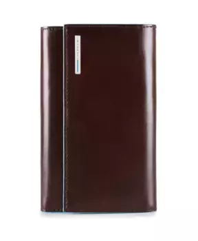 Темный кожаный кошелек с RFID защитой Piquadro, коричневый