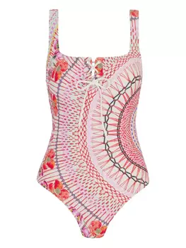 Temperley London купальник Pomegranate с цветочным принтом, розовый