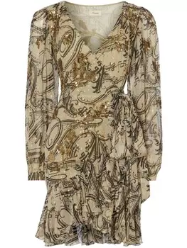 Temperley London мини-платье Сильвана, зеленый