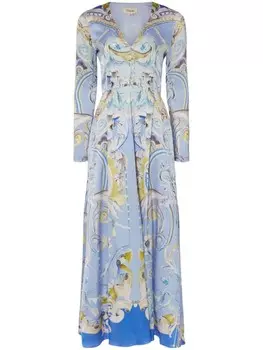 Temperley London пальто с принтом Carline, синий