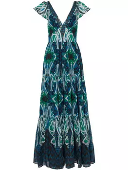 Temperley London платье макси Monikh, синий