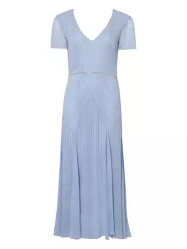 Temperley London вечернее платье с V-образным вырезом и бисером, синий